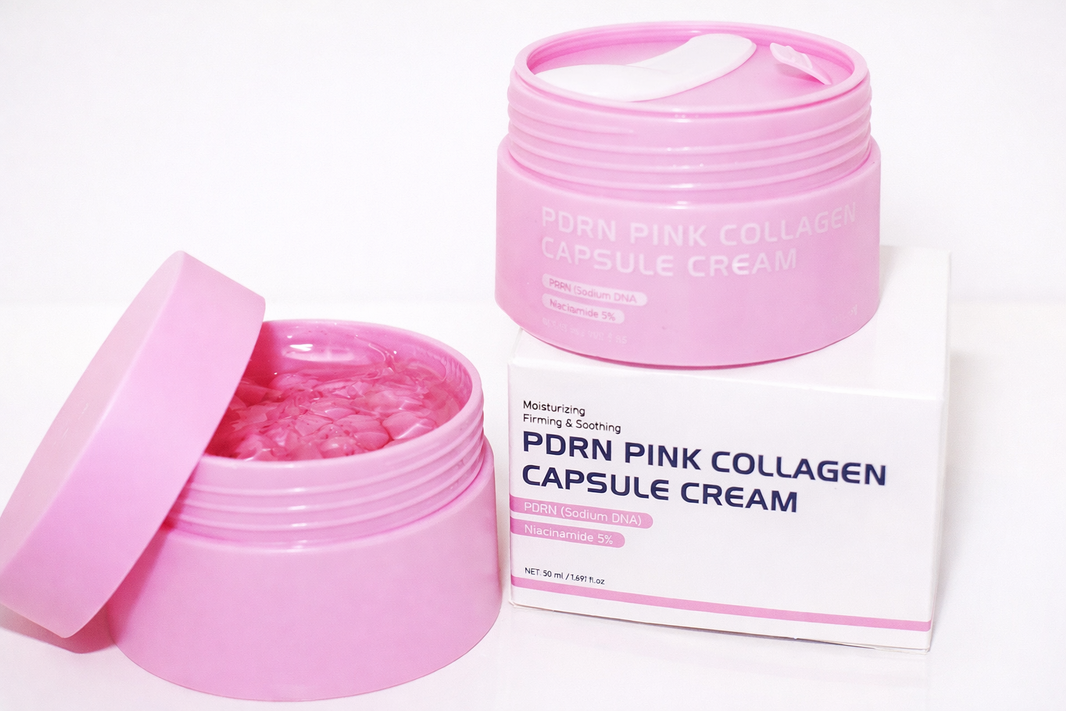 Cremă cu Capsule Roz PDRN – Colagen & ADN de Somon