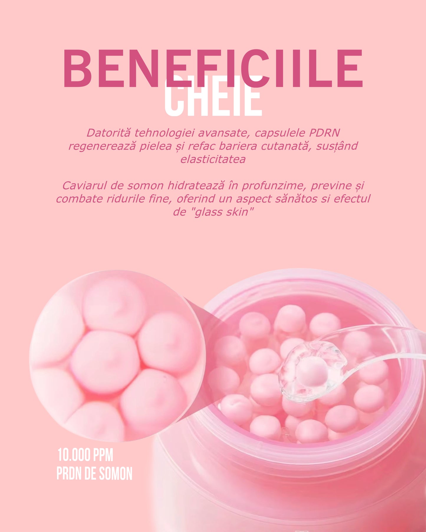 Cremă cu Capsule Roz PDRN – Colagen & ADN de Somon