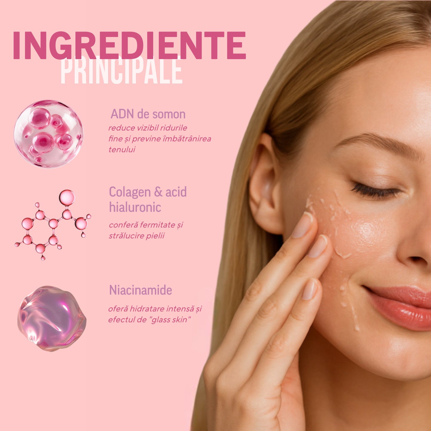 Cremă cu Capsule Roz PDRN – Colagen & ADN de Somon